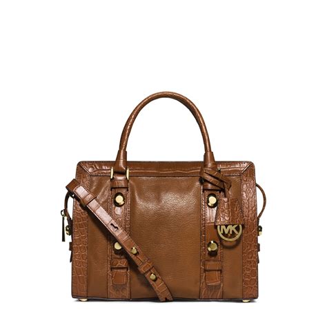 michael kors collins stud medium leather satchel|michael michael kors collins medium satchel .